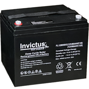 INVICTUS FL12-80 SOLAR ΜΠΑΤΑΡΙΑ ΜΟΛΥΒΔΟΥ 80AH C10 / 96AH C120 INVICTUS