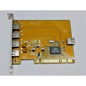 PCI Card 3 Ports external and 1 internal ports USB 2.0 VIA  [VT6202]