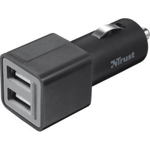 TRUST 19171 12W CAR CHARGER WITH 2 USB PORTS BLACK