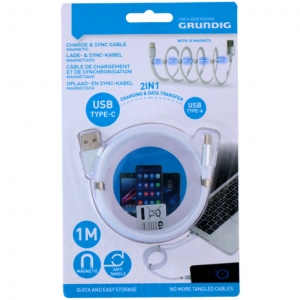 GRUNDIG 24973 ΚΑΛΩΔΙΟ ΜΑΓΝΗΤΙΚΟ USB-A ΣΕ USB TYPE-C 1Μ  GRUNDIG