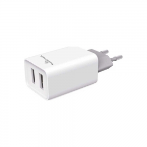 POWERTECH Φορτιστής τοίχου PT-778, 2x USB, 2.1A, λευκός