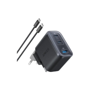 Anker Wall Charger Nano 70W, 2xUSB-C, 1xUSBA, Foldable Plug,  Black Grey