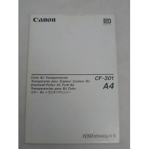 CANON COLOUR BUBBLE JET INKJET TRANSPARENCIES 50 SHEETS [CF-301]