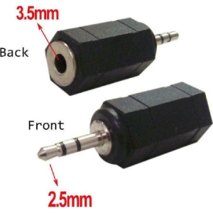 POWERTECH αντάπτορας 2.5mm σε 3.5mm CAB-J014, μαύρος, 5τμχ