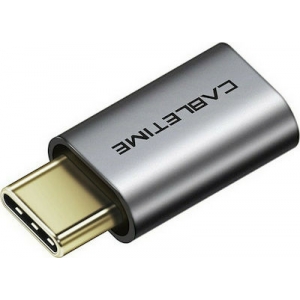 CABLETIME αντάπτορας USB Type-C σε USB Micro θηλυκό C160, γκρι