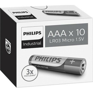 PHILIPS Industrial αλκαλικές μπαταρίες LR03I10C/10, AAA LR03 1.5V, 10τμχ