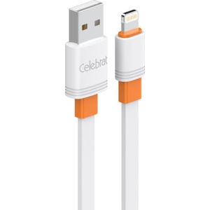 CELEBRAT καλώδιο Lightning σε USB CB-33L, flat, 12W, 1m, λευκό