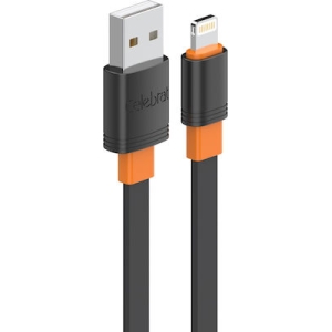 CELEBRAT καλώδιο Lightning σε USB CB-33L, flat, 12W, 1m, μαύρο