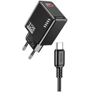 KSC-1236/BLACK ΜΑΥΡΟΣ ΦΟΡΤΙΣΤΗΣ TYPE C 1m fast charging