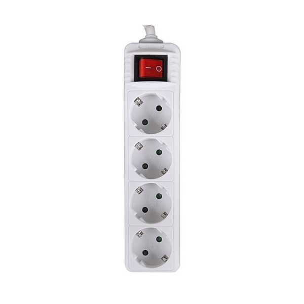 LAMTECH POWER STRIP WITH SWITCH 4 OUTLETS WHITE 1.5M LAM023718