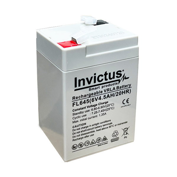 INVICTUS FL6-4,5 ΜΠΑΤΑΡΙΑ ΜΟΛΥΒΔΟΥ 4,5AH 6V INVICTUS