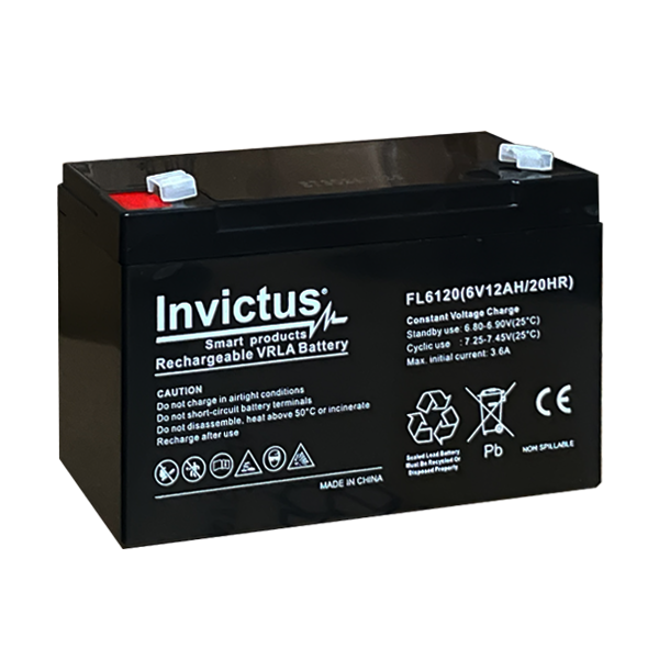 INVICTUS FL6-12 ΜΠΑΤΑΡΙΑ ΜΟΛΥΒΔΟΥ 12AH 6V INVICTUS