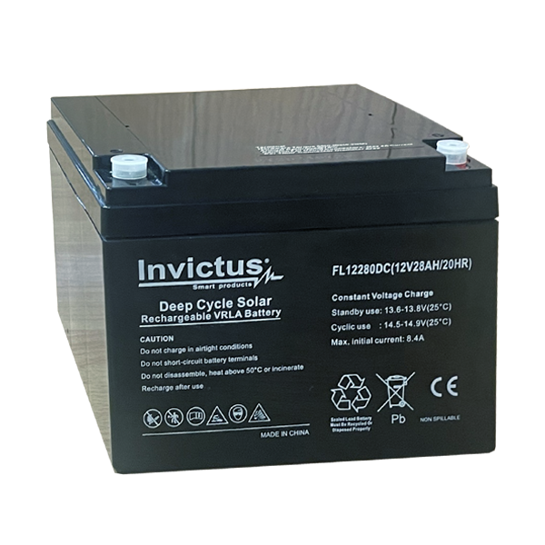 INVICTUS FL12-28 SOLAR ΜΠΑΤΑΡΙΑ ΜΟΛΥΒΔΟΥ 28AH 12V INVICTUS