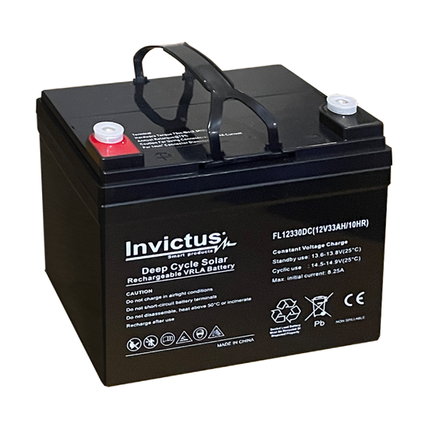 INVICTUS FL12-33 SOLAR ΜΠΑΤΑΡΙΑ ΜΟΛΥΒΔΟΥ 33AH 12V INVICTUS