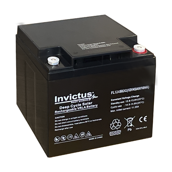 INVICTUS FL12-45 SOLAR ΜΠΑΤΑΡΙΑ ΜΟΛΥΒΔΟΥ 45AH 12V INVICTUS