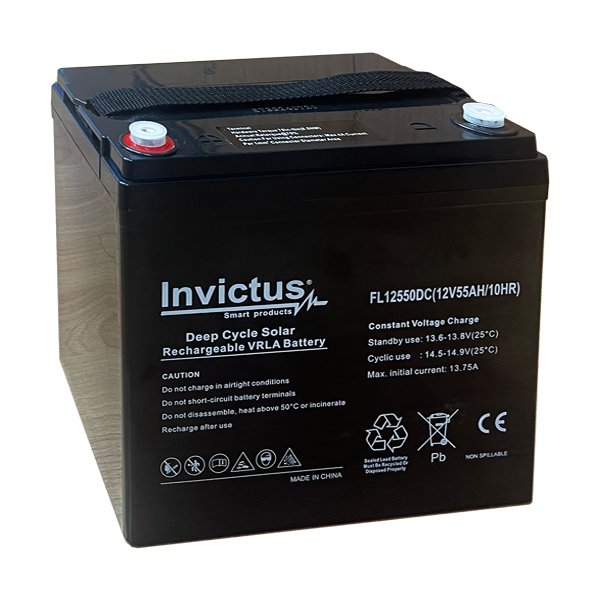 INVICTUS FL12-55 SOLAR ΜΠΑΤΑΡΙΑ ΜΟΛΥΒΔΟΥ 55AH 12V INVICTUS