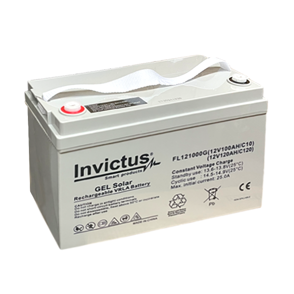 INVICTUS FLG12-100 SOLAR ΜΠΑΤΑΡΙΑ ΜΟΛΥΒΔΟΥ GEL 100AH C10 / 120AH C120 INVICTUS