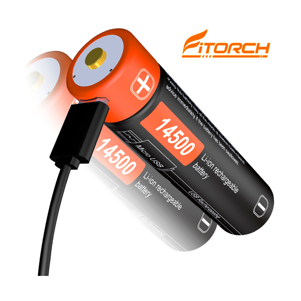 FITORCH UC14R ΜΠΑΤΑΡΙΑ ΛΙΘΙΟΥ ΜΕ USB 14500-750mAh FITORCH