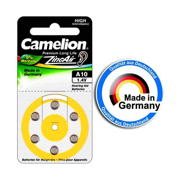 A10-BP6 ΜΠΑΤΑΡΙΑ CAMELION ΑΚΟΥΣΤΙΚΩΝ ΒΑΡΗΚΟΙΑΣ CAMELION