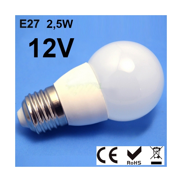 BU001-3W-DW-12V-E27 ΛΑΜΠΑ LED 12V 3W 6000K