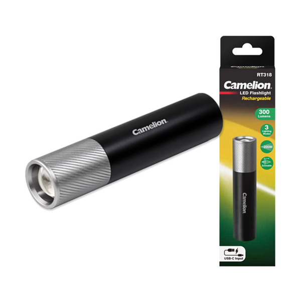 CAMELION RT318 ΕΠΑΝΑΦΟΡΤΙΖΟΜΕΝΟΣ ΦΑΚΟΣ LED 3W ΜΕ ZOOM CAMELION