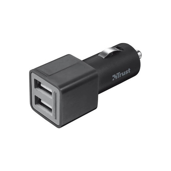 TRUST 19171 12W CAR CHARGER WITH 2 USB PORTS BLACK