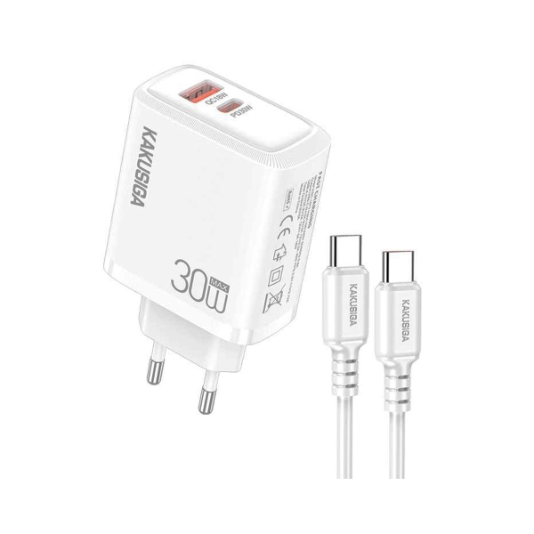 KSC-1674/W ΦΟΡΤΙΣΤΗΣ TYPE C ΣΕ TYPE C 30W ΛΕΥΚΟ