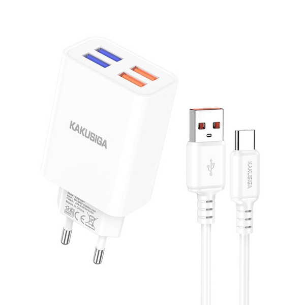 KSC-1682/W ΦΟΡΤΙΣΤΗΣ 4USB ΣΕ TYPE C 25W ΛΕΥΚΟ