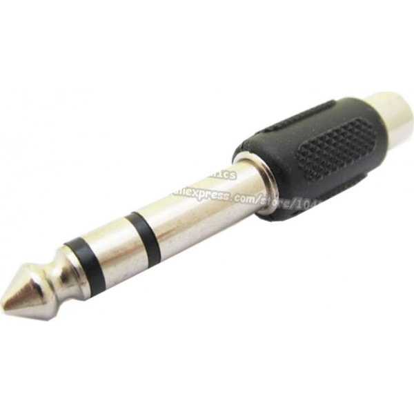 POWERTECH Αντάπτορας από stereo 6.35mm (M) σε RCA (F), nickel, [CAB-J024]