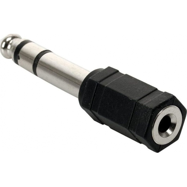 POWERTECH αντάπτορας stereo 3.5mm σε 6.35mm CAB-J018, μαύρος, 5τμχ