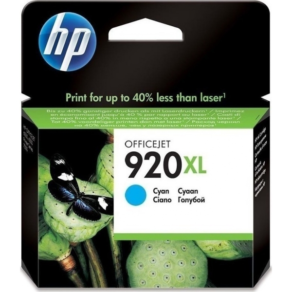 HP 920XL Cyan Cartridge Ink, 700 Pages  [CD972AE]