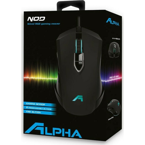 NOD Alpha 8D Ενσύρματο Gaming Ποντίκι RGB 4000 DPI Black
