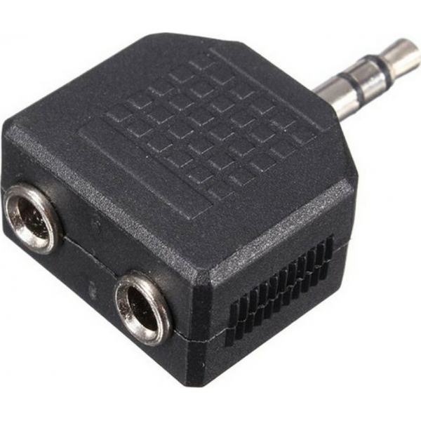 POWERTECH αντάπτορας 3.5mm σε 2x 3.5mm CAB-J015, μαύρος