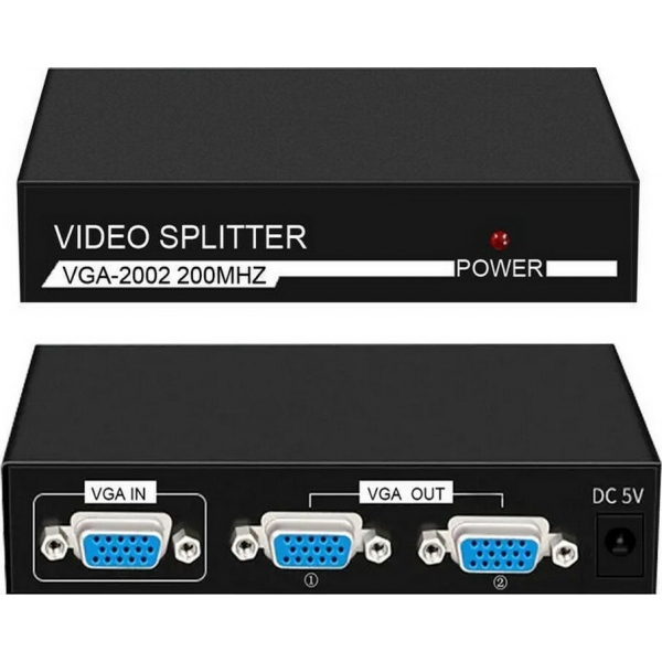 POWERTECH VGA splitter CAB-G031, 1 σε 2 συσκευές, 1920x1440px, 200MHz