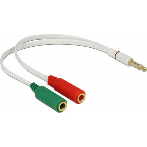 POWERTECH αντάπτορας 3.5mm 4pin σε 2x 3.5mm θηλυκά CAB-J050, 0.2m, μαύρο