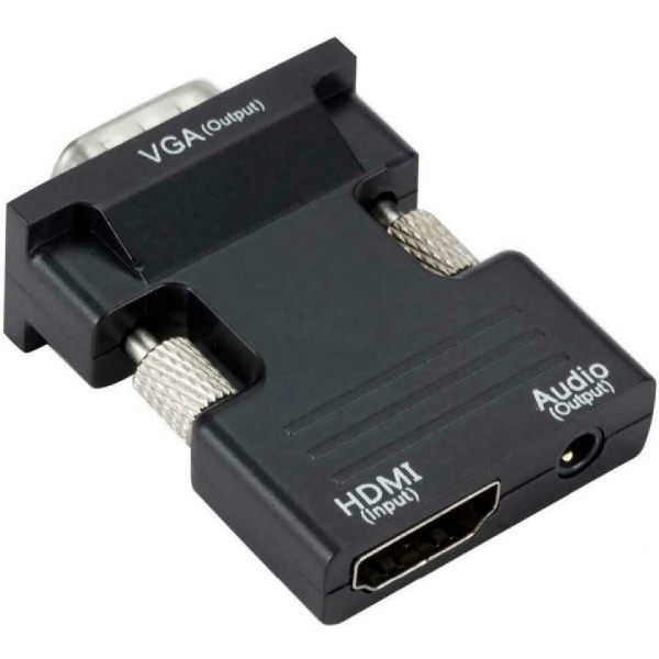 POWERTECH αντάπτορας HDMI (F) σε VGA (M) CAB-H120 με audio, μαύρο