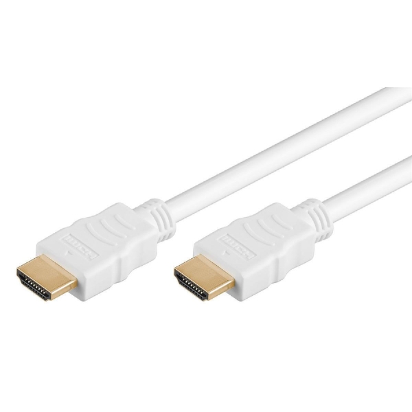 GOOBAY καλώδιο HDMI 2.0 με Ethernet 61018, 4K/60Hz, 18Gbps, 1m, λευκό [61018]