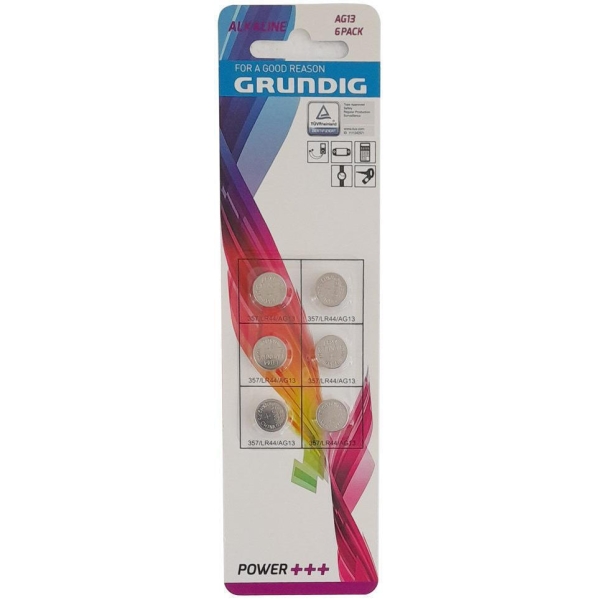 GRUN-AG13/6 ΑΛΚΑΛΙΚΗ ΜΠΑΤΑΡΙΑ GRUNDIG AG13 / LR44