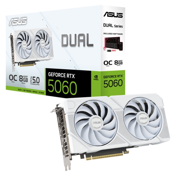 ASUS VGA DUAL-RTX5060-O8G-WHITE, 8GB, GDDR7