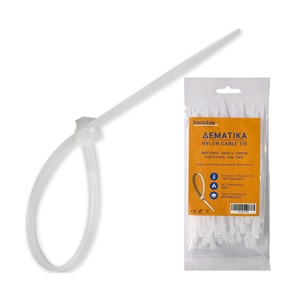 INVICTUS ΔΕΜΑΤΙΚΟ ΛΕΥΚΟ 4 x 250 mm (συσκευασία 100 τμχ)