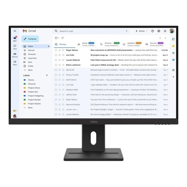 LENOVO Monitor ThinkVision E27-40 27'' FHD IPS, HDMi, Display Port,VGA, Speakers, 3YearsW