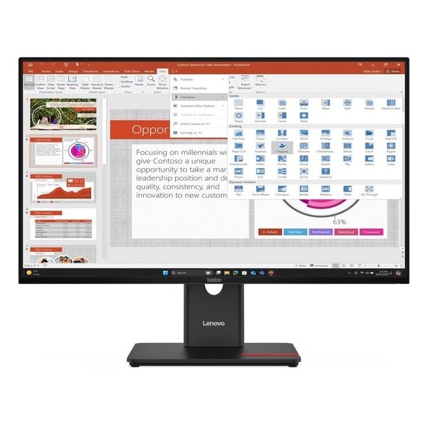 LENOVO Monitor ThinkVision T27-40 27'' FHD IPS, Display Port,HDMI,USB,USBC,VGA,Height Adjust,3YearsW