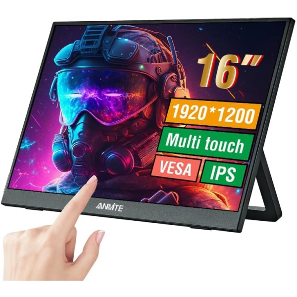 16" Portable Touch Monitor for Laptop Computer Gaming Display Metal Enclosure Mobile Display
