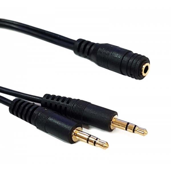 POWERTECH Καλώδιο 3.5mm female σε 2x 3.5mm male, 0.20m
