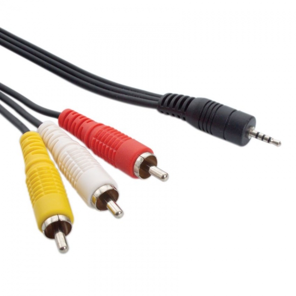POWERTECH καλώδιο 3 x RCA(M) σε jack 3,5mm(M), 1.5m