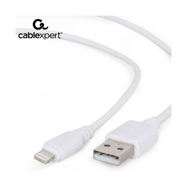 CABLEXPERT USB TO LIGHTNING SYNC AND CHARGING CABLE WHITE 1M CC-USB2-AMLM-W-1M