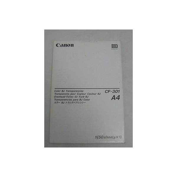CANON COLOUR BUBBLE JET INKJET TRANSPARENCIES 50 SHEETS [CF-301]
