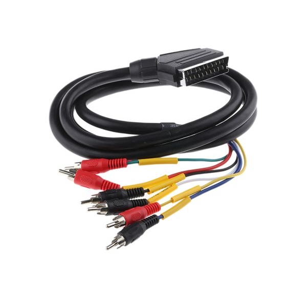 Scart to 6 RCA Composite Video Plugs Cable 1,5m