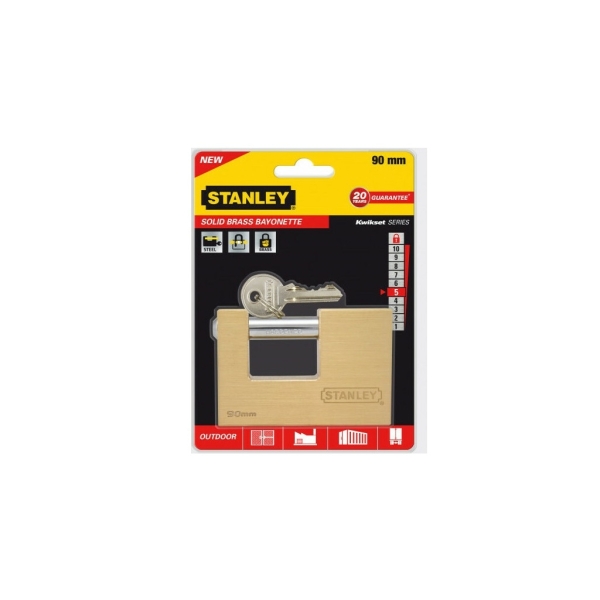 STANLEY S742-027 Solid Brass Rectangular 90mm 81092371401