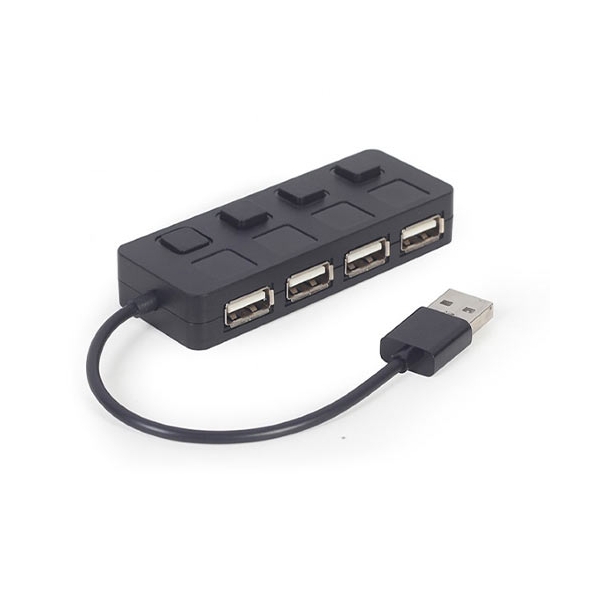 GEMBIRD 4-PORT USB 2.0 HUB WITH SWITCHES BLACK UHB-U2P4-05